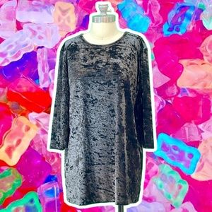 Vintage Black Velvet Mini Dress